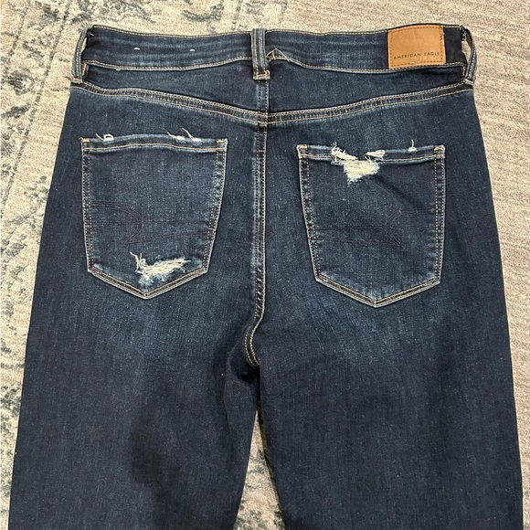 American Eagle Hi-Rise Distressed Jegging (Dark Wash) (8) - Picture 3 of 5